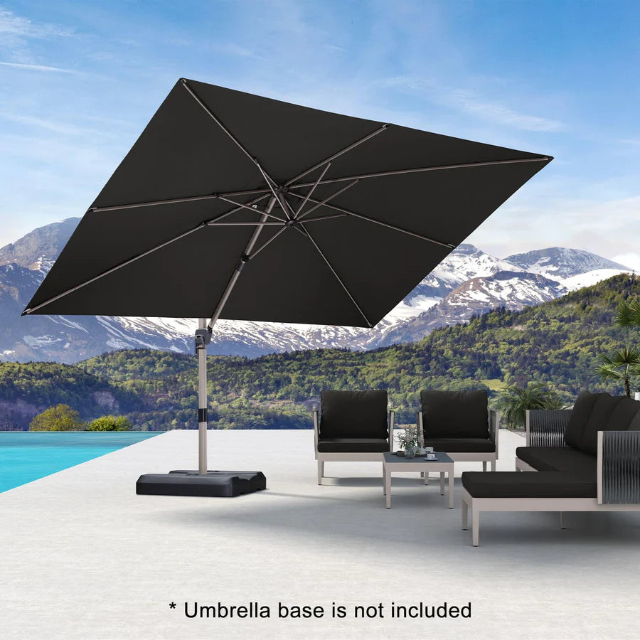 PURPLE LEAF Deluxe Aluminium Outdoor Patio Umbrella Square Cantilever Umbrellas