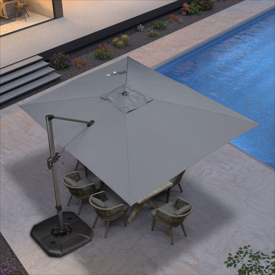 PURPLE LEAF Outdoor Umbrella Rectangle Aluminium Cantilever Umbrella with 360° Rotation for Garden pool beach