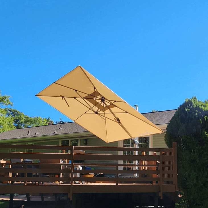 PURPLE LEAF Double Top 360° Rotation Windproof Square Cantilever Patio Classic Umbrella