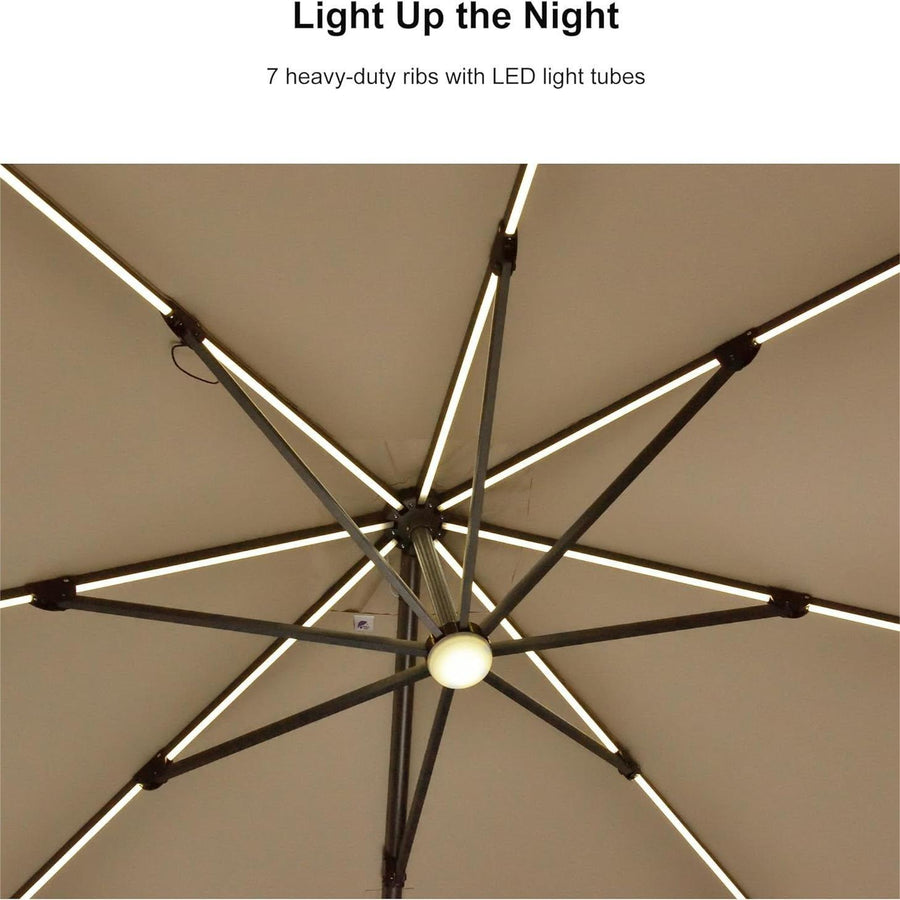 PURPLE LEAF LED Economical Patio Umbrellas Outdoor Umbrella with Lights