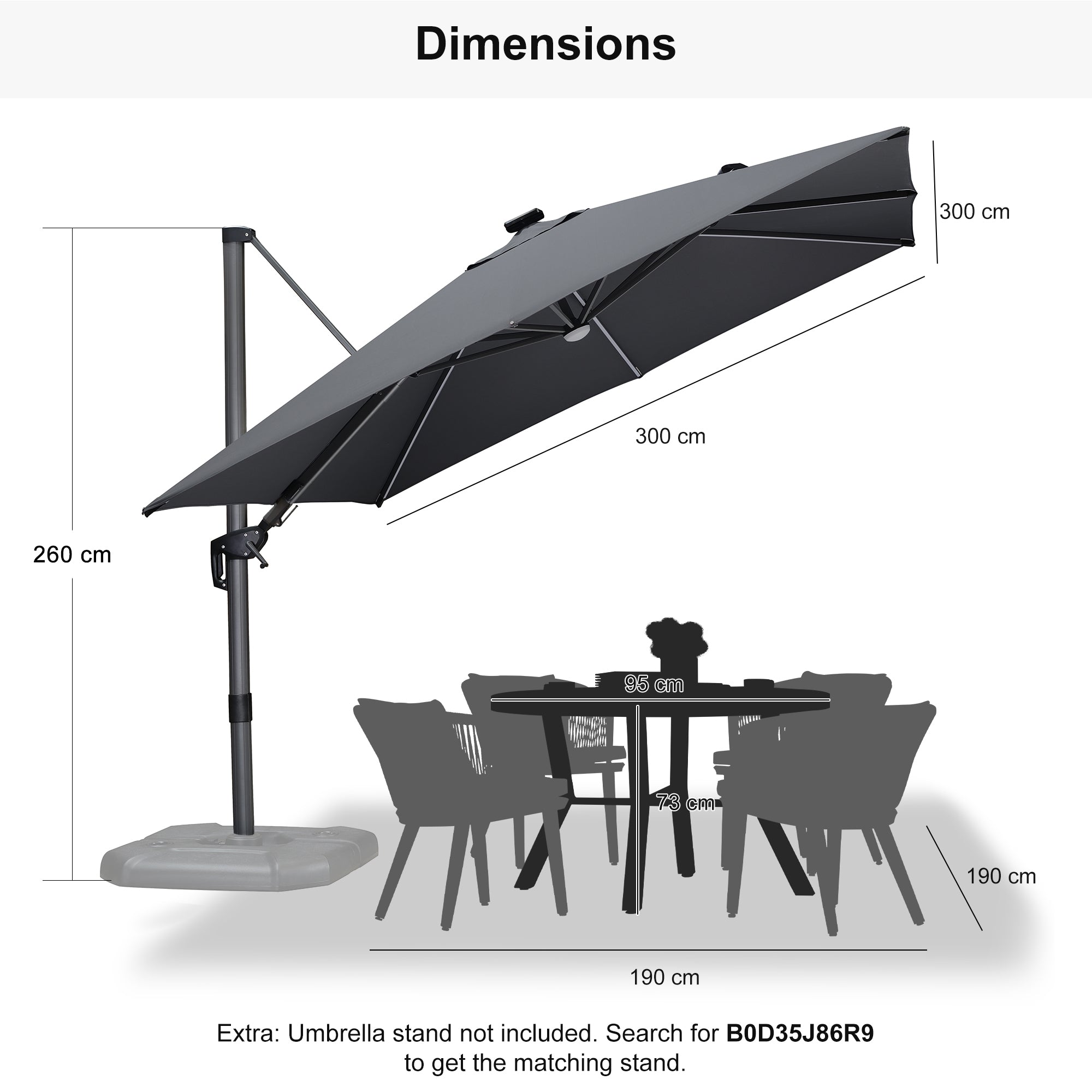PURPLE LEAF LED Economical Patio Umbrellas Outdoor Umbrella with Lights
