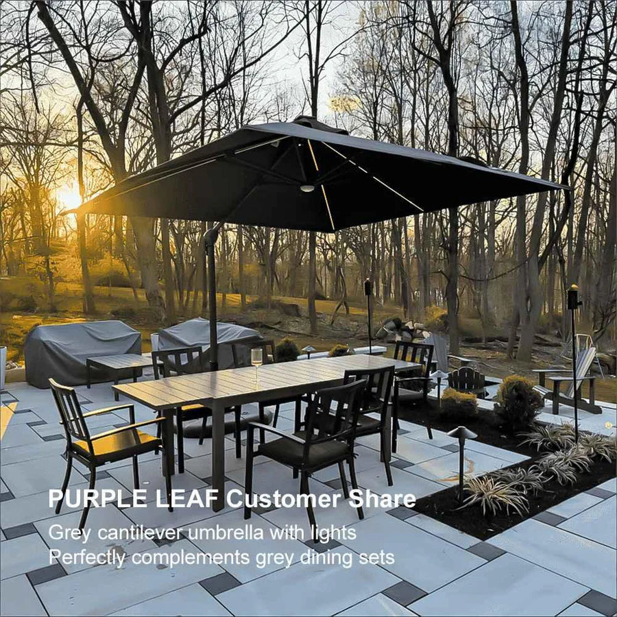 PURPLE LEAF LED Economical Patio Umbrellas Outdoor Umbrella with Lights