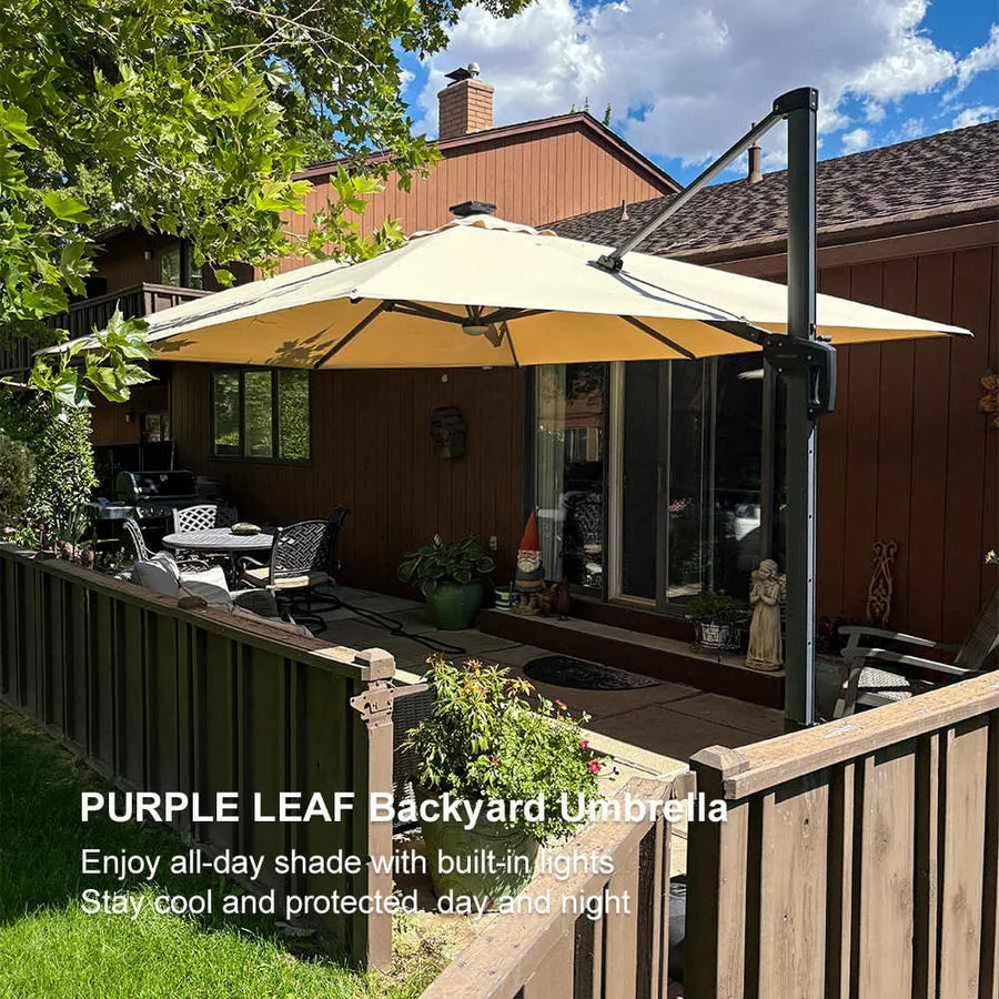 PURPLE LEAF LED Economical Patio Umbrellas Outdoor Umbrella with Lights