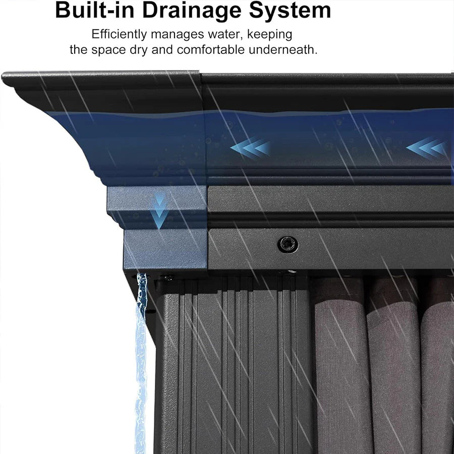 PURPLE LEAF Luxury Patio Gazebo for Backyard Upgraded Heavy Duty Galvanized Steel Roof Enhanced Stability and Premium Curtains