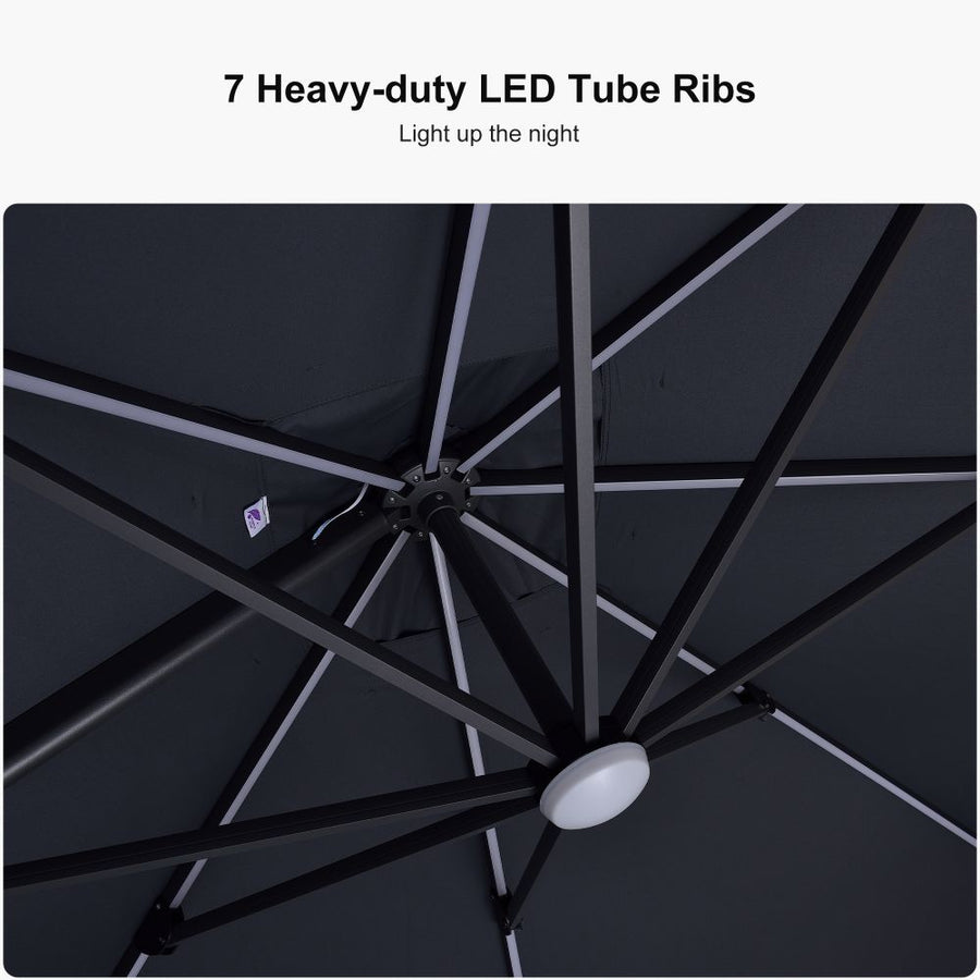 PURPLE LEAF LED Economical Patio Umbrellas Outdoor Umbrella with Lights