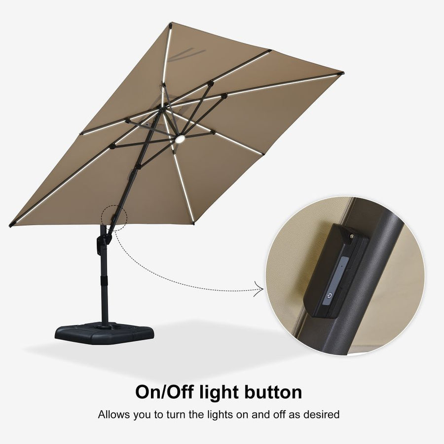 PURPLE LEAF LED Economical Patio Umbrellas Outdoor Umbrella with Lights