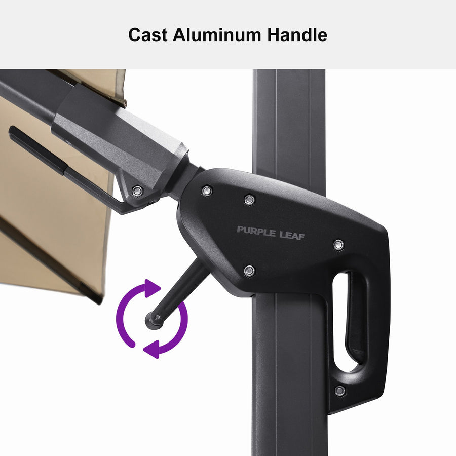 PURPLE LEAF Economical Patio Umbrella Swivel Squrare Outdoor Umbrellas