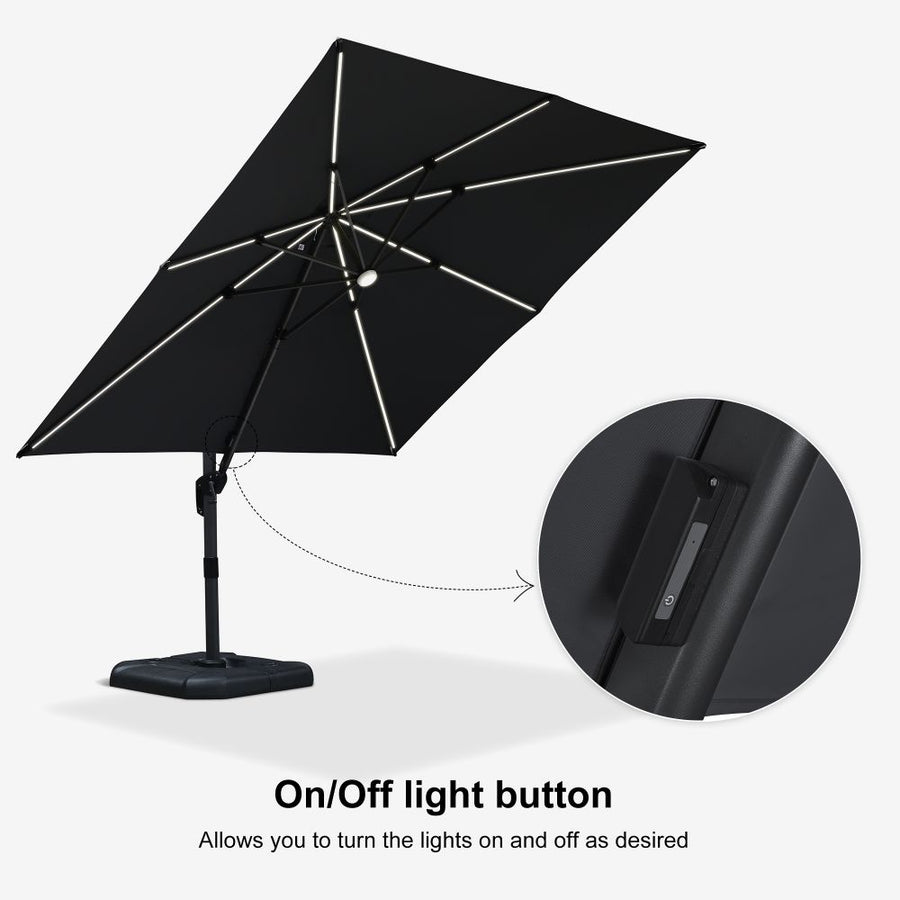 PURPLE LEAF LED Economical Patio Umbrellas Outdoor Umbrella with Lights