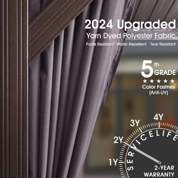 PURPLE LEAF Luxury Patio Gazebo for Backyard Upgraded Heavy Duty Galvanized Steel Roof Enhanced Stability and Premium Curtains