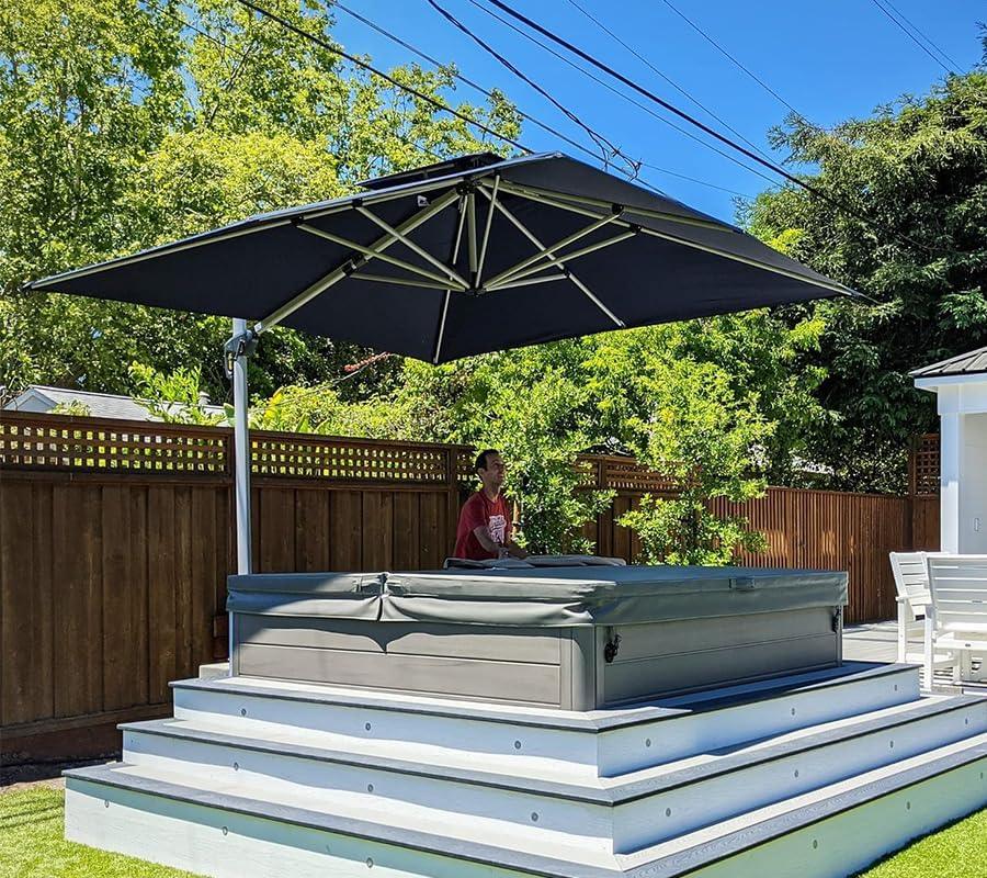 PURPLE LEAF Large Rectangular Porch Umbrella Outside Cantilever Patio Yard Umbrella