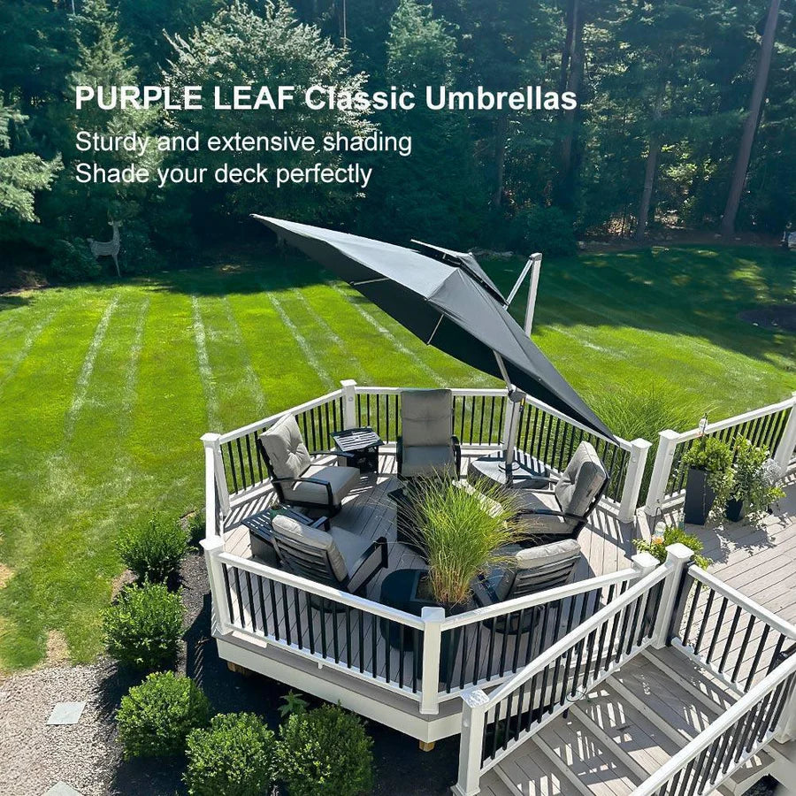 PURPLE LEAF Large Rectangular Porch Umbrella Outside Cantilever Patio Yard Umbrella