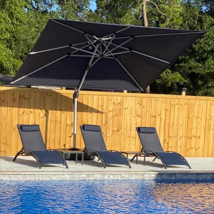 PURPLE LEAF Large Rectangular Porch Umbrella Outside Cantilever Patio Yard Umbrella