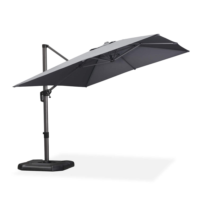 PURPLE LEAF Outdoor Umbrella Rectangle Aluminium Cantilever Umbrella with 360° Rotation for Garden pool beach