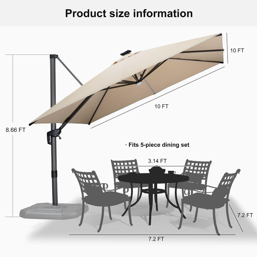 PURPLE LEAF LED Economical Patio Umbrellas Outdoor Umbrella with Lights