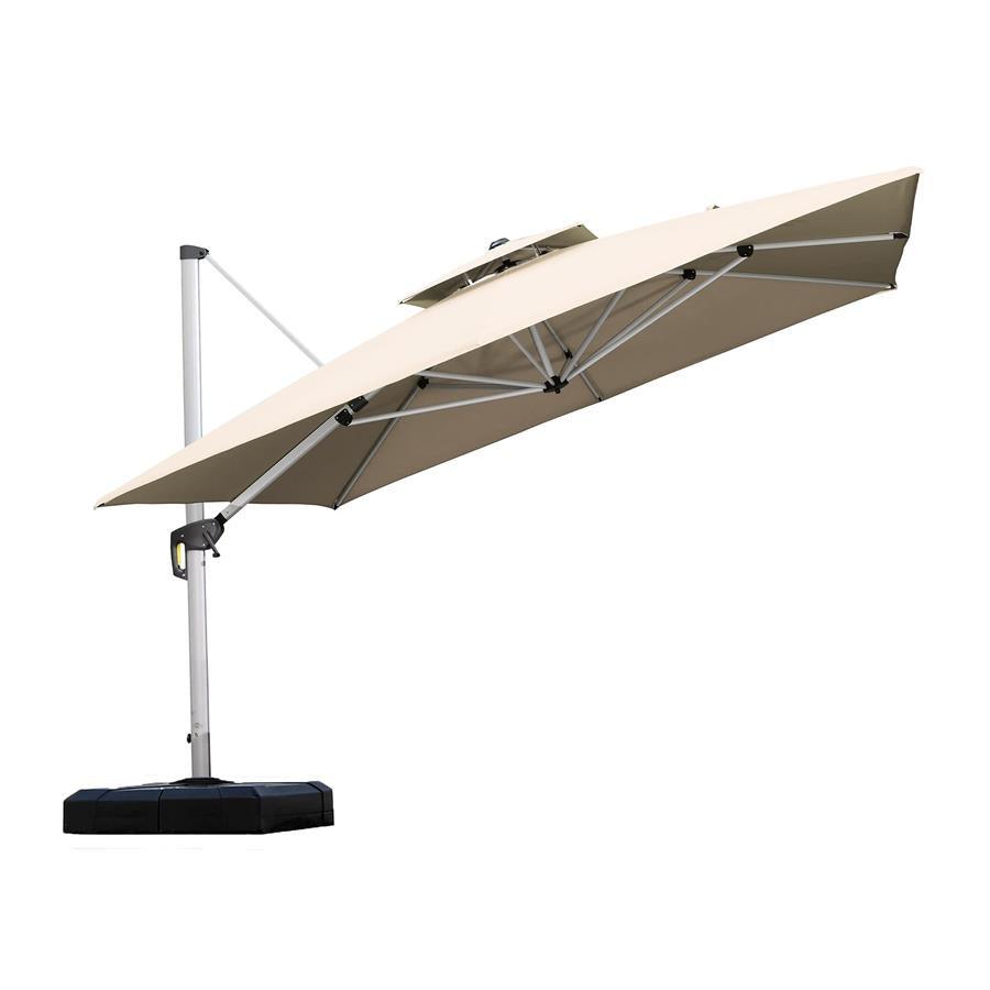 PURPLE LEAF Double Top 360° Rotation Windproof Square Cantilever Patio Classic Umbrella