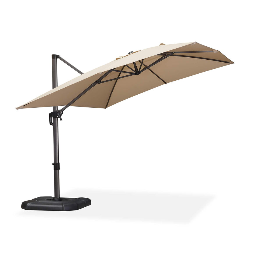 PURPLE LEAF Outdoor Umbrella Rectangle Aluminium Cantilever Umbrella with 360° Rotation for Garden pool beach