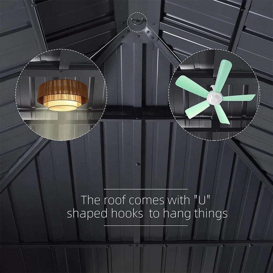 PURPLE LEAF Luxury Patio Gazebo for Backyard Upgraded Heavy Duty Galvanized Steel Roof Enhanced Stability and Premium Curtains