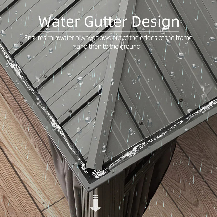 PURPLE LEAF Luxury Patio Gazebo for Backyard Upgraded Heavy Duty Galvanized Steel Roof Enhanced Stability and Premium Curtains