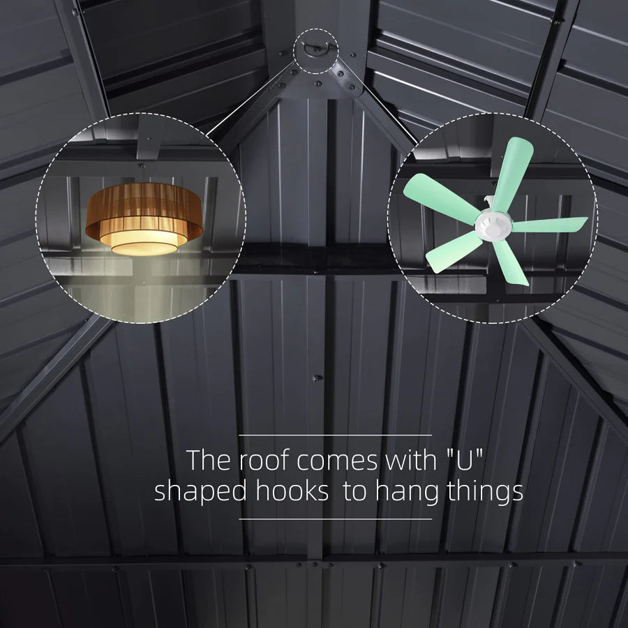 PURPLE LEAF Luxury Patio Gazebo for Backyard Upgraded Heavy Duty Galvanized Steel Roof Enhanced Stability and Premium Curtains