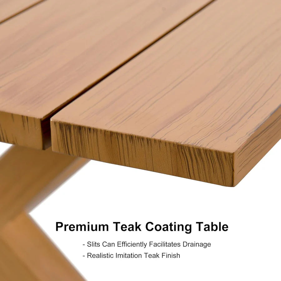 PURPLE LEAF Patio Dining Set for Garden Deck Wicker Table and Chairs Set