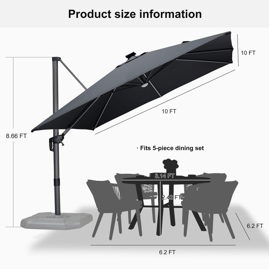 PURPLE LEAF LED Economical Patio Umbrellas Outdoor Umbrella with Lights