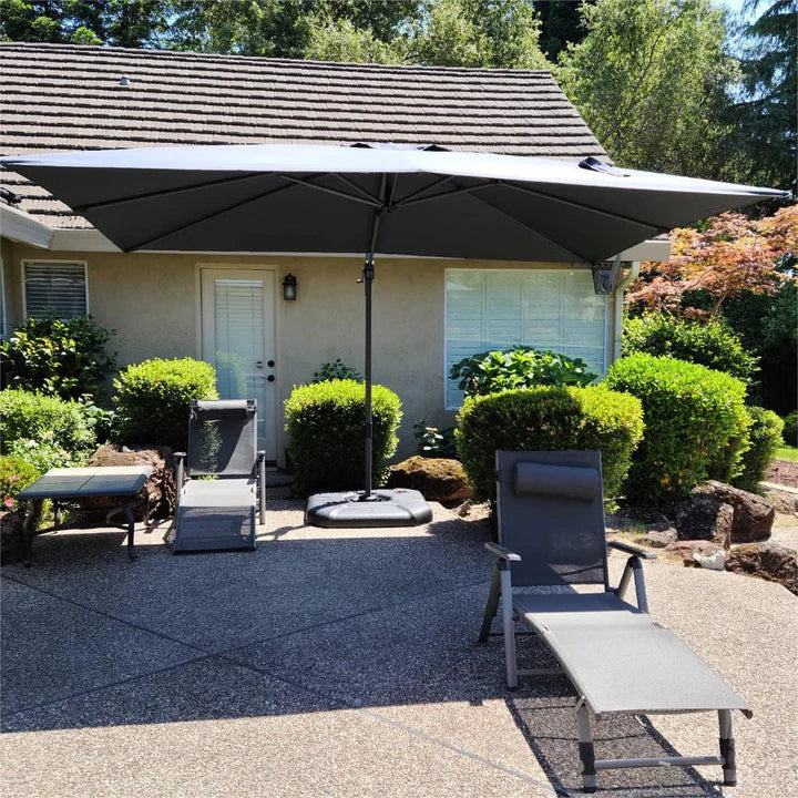 PURPLE LEAF Outdoor Umbrella Square Aluminium Cantilever Umbrella with 360° Rotation for Garden pool beach