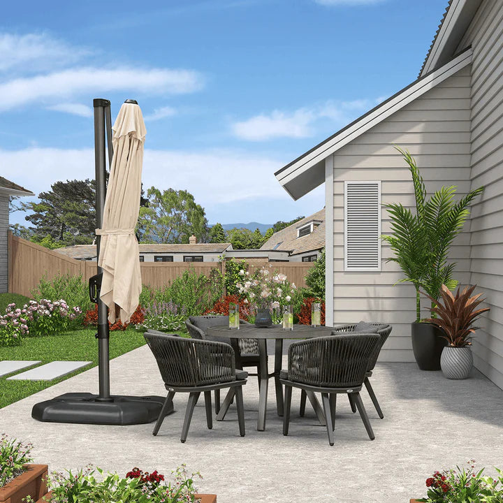 PURPLE LEAF Outdoor Umbrella Square Aluminium Cantilever Umbrella with 360° Rotation for Garden pool beach