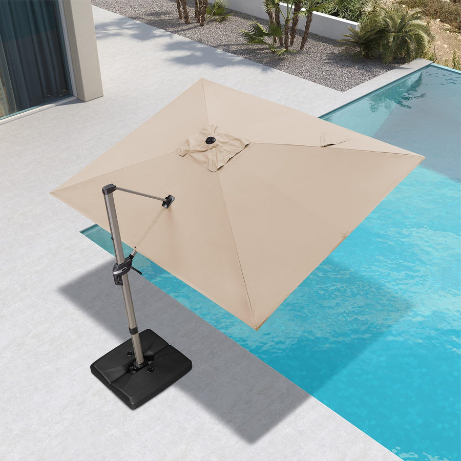 PURPLE LEAF Deluxe Aluminium Outdoor Patio Umbrella Square Cantilever Umbrellas