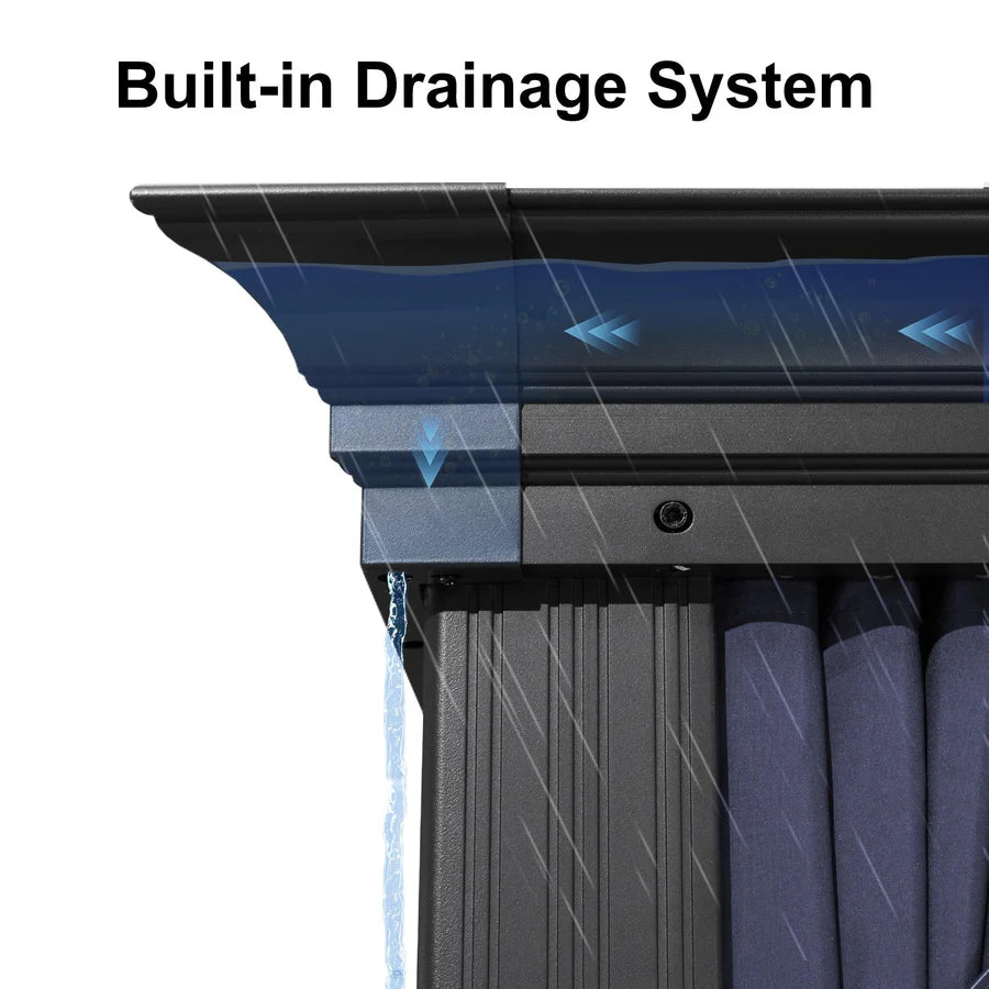 PURPLE LEAF Luxury Patio Gazebo for Backyard Upgraded Heavy Duty Galvanized Steel Roof Enhanced Stability and Premium Curtains