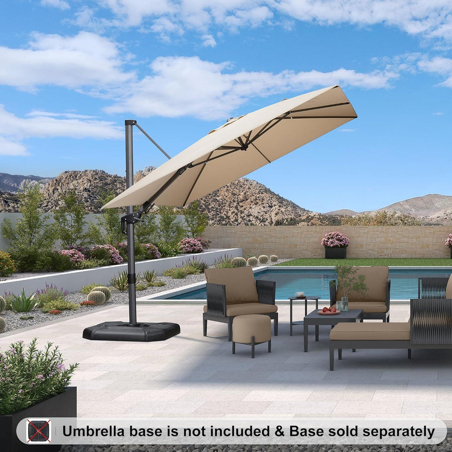 PURPLE LEAF Economical Patio Umbrella Swivel Square Outdoor Umbrellas