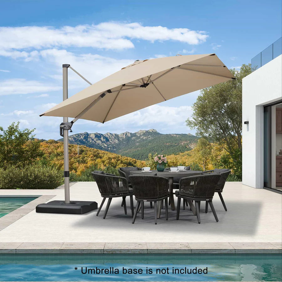 PURPLE LEAF Deluxe Aluminium Outdoor Patio Umbrella Square Cantilever Umbrellas