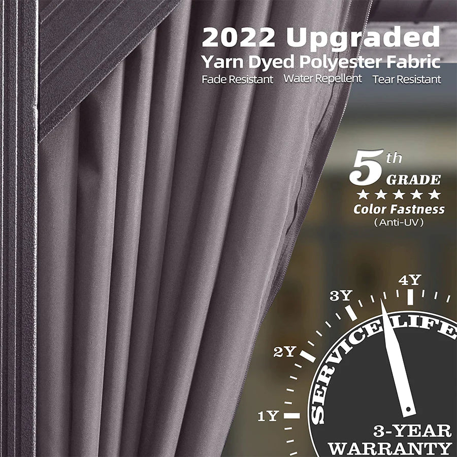 PURPLE LEAF Luxury Patio Gazebo for Backyard Upgraded Heavy Duty Galvanized Steel Roof Enhanced Stability and Premium Curtains