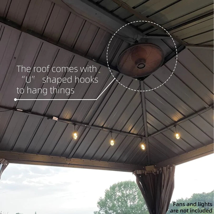 PURPLE LEAF Luxury Patio Gazebo for Backyard Upgraded Heavy Duty Galvanized Steel Roof Enhanced Stability and Premium Curtains