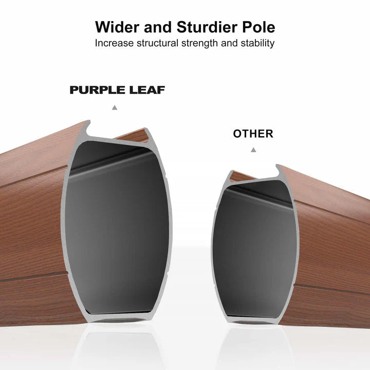 PURPLE LEAF Double Top Rectangle Aluminium Umbrellas in Wood Color