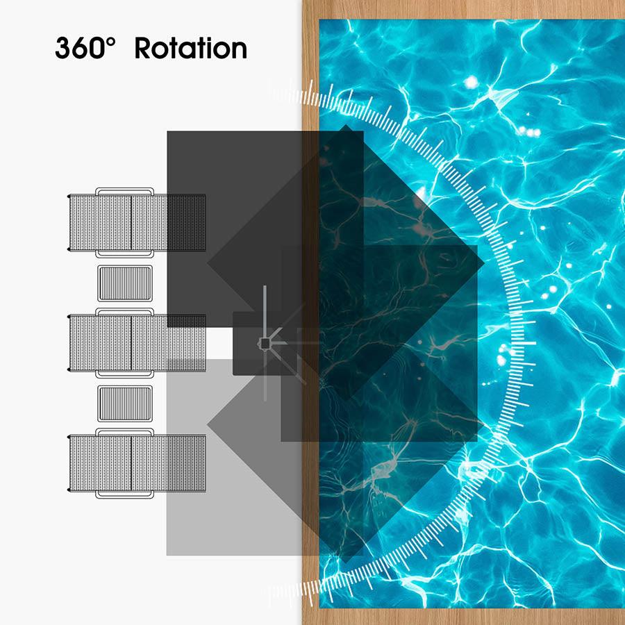 PURPLE LEAF Double Top 360° Rotation Windproof Square Cantilever Patio Classic Umbrella