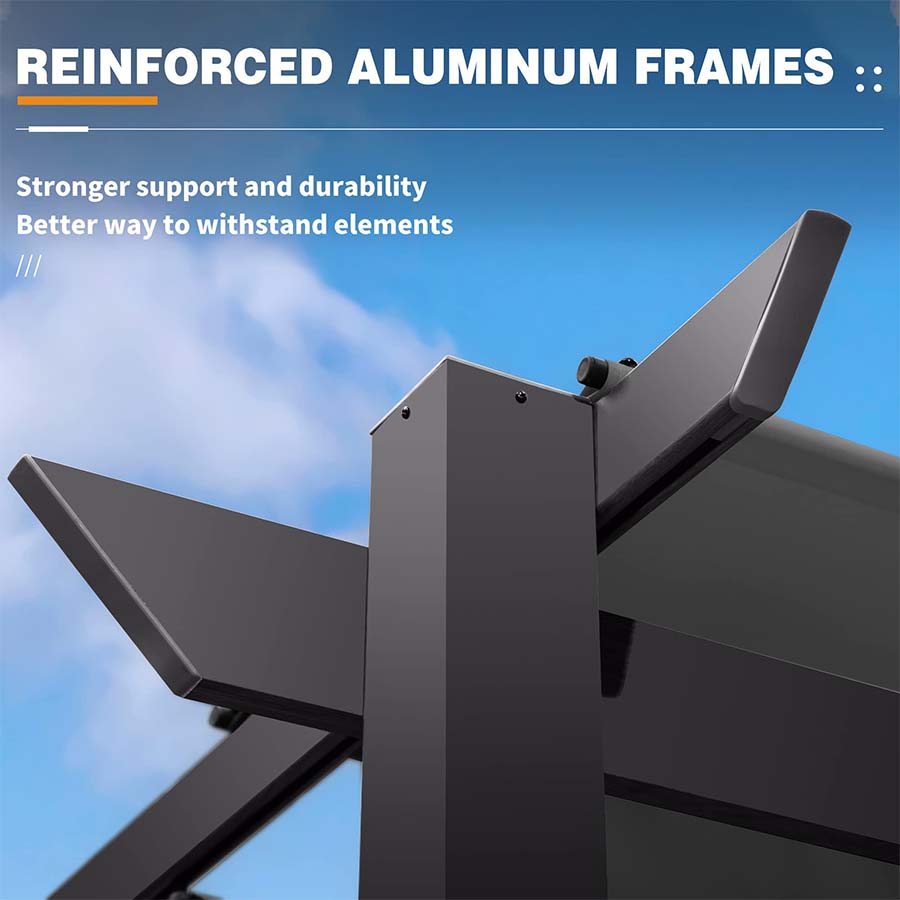 PURPLE LEAF Retractable Pergola with Double Sun Shade Canopy Heavy-Duty Aluminum Pergola