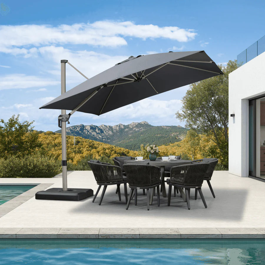 PURPLE LEAF Deluxe Aluminium Outdoor Patio Umbrella Square Cantilever Umbrellas