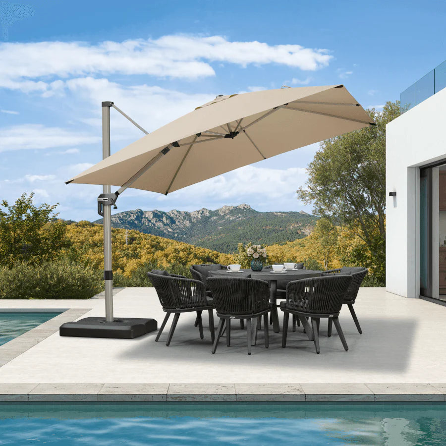 PURPLE LEAF Deluxe Aluminium Outdoor Patio Umbrella Square Cantilever Umbrellas