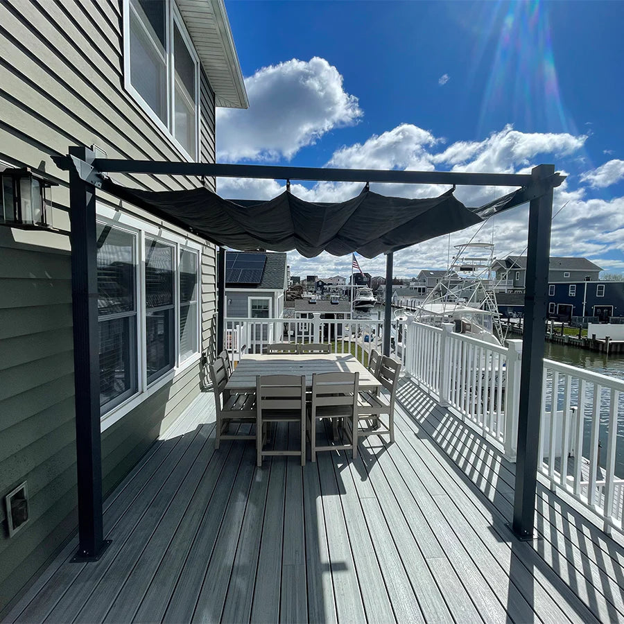 PURPLE LEAF Outdoor Retractable Pergola with Sun Shade Canopy Patio Aluminum Pergola for Garden