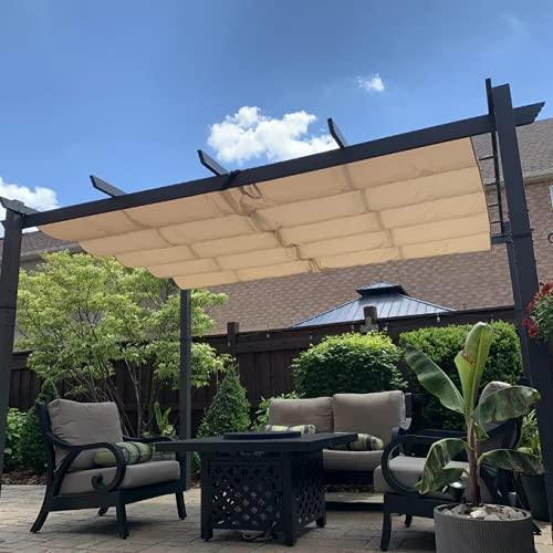 PURPLE LEAF Outdoor Retractable Pergola with Sun Shade Canopy Patio Aluminum Pergola for Garden