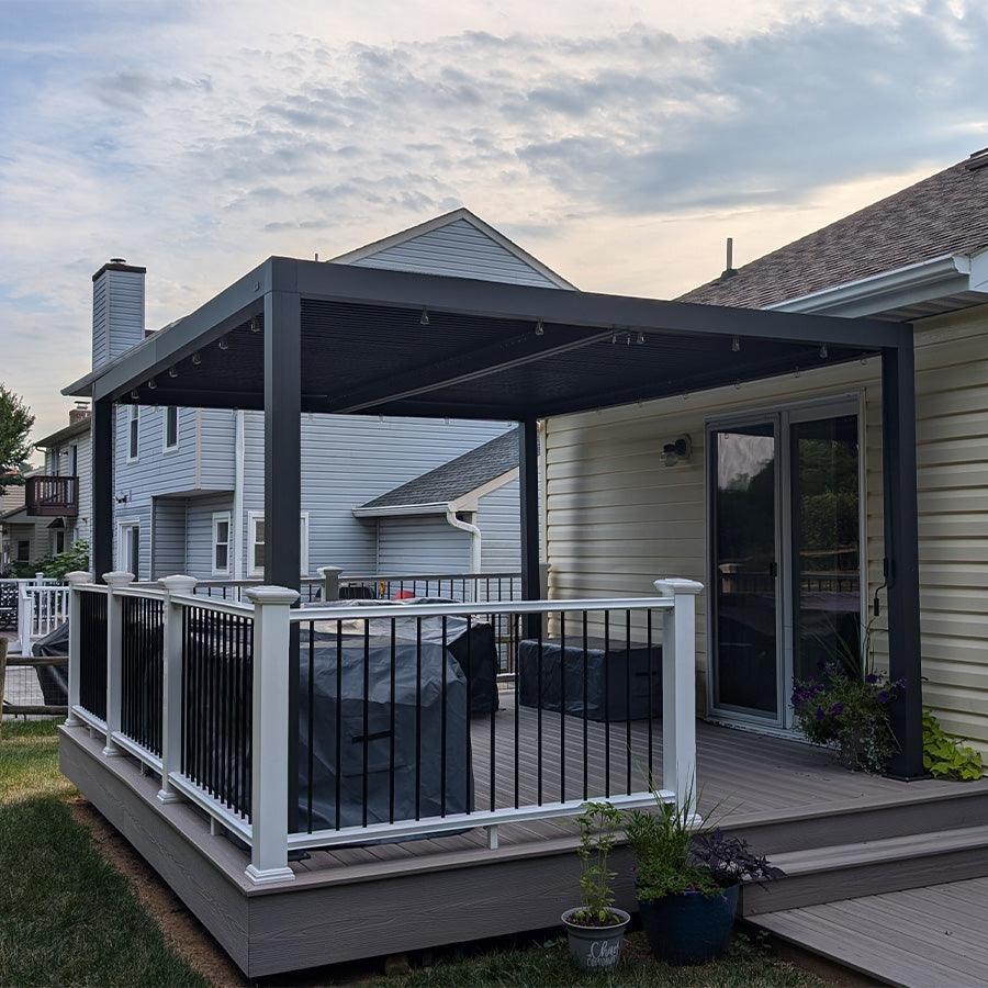 PURPLE LEAF Louvered Pergola Outdoor Aluminum Pergola with Adjustable Roof for Deck Backyard Garden Hardtop Gazebo