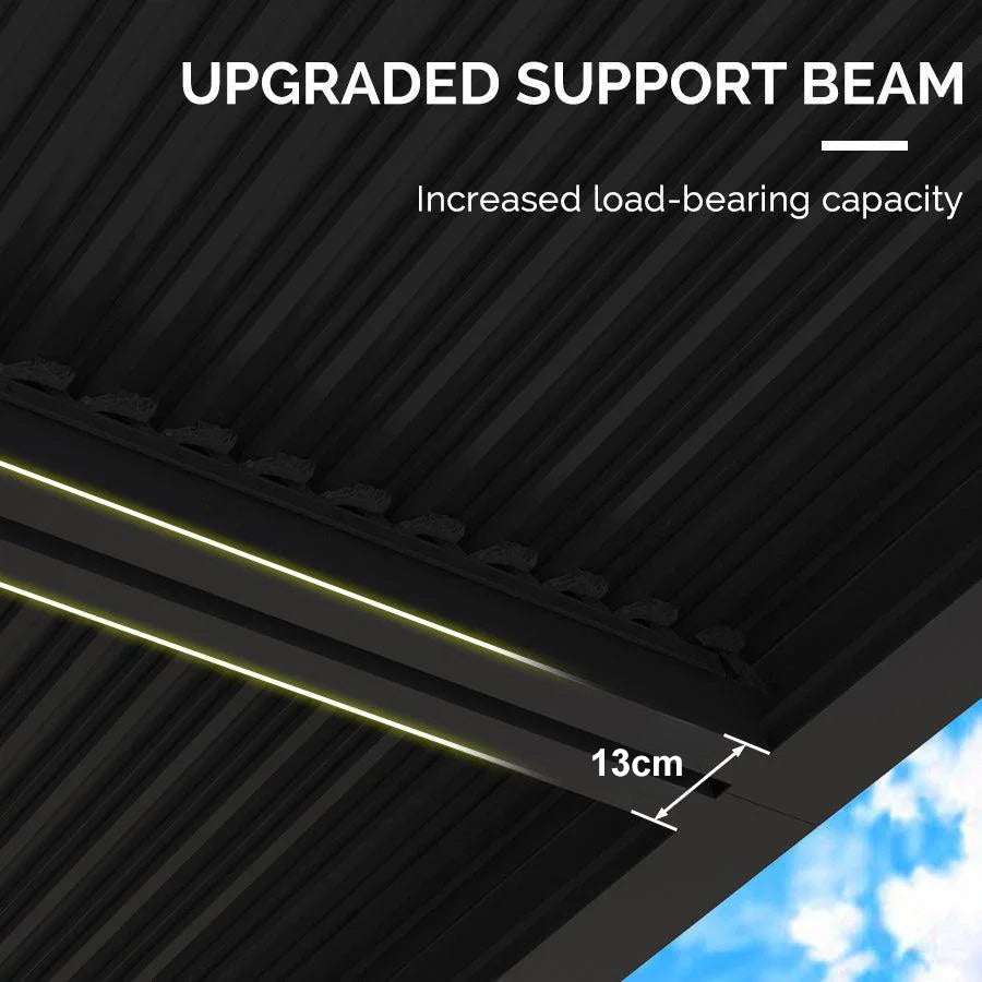 PURPLE LEAF Louvered Pergola Outdoor Aluminum Pergola with Adjustable Roof for Deck Backyard Garden Hardtop Gazebo