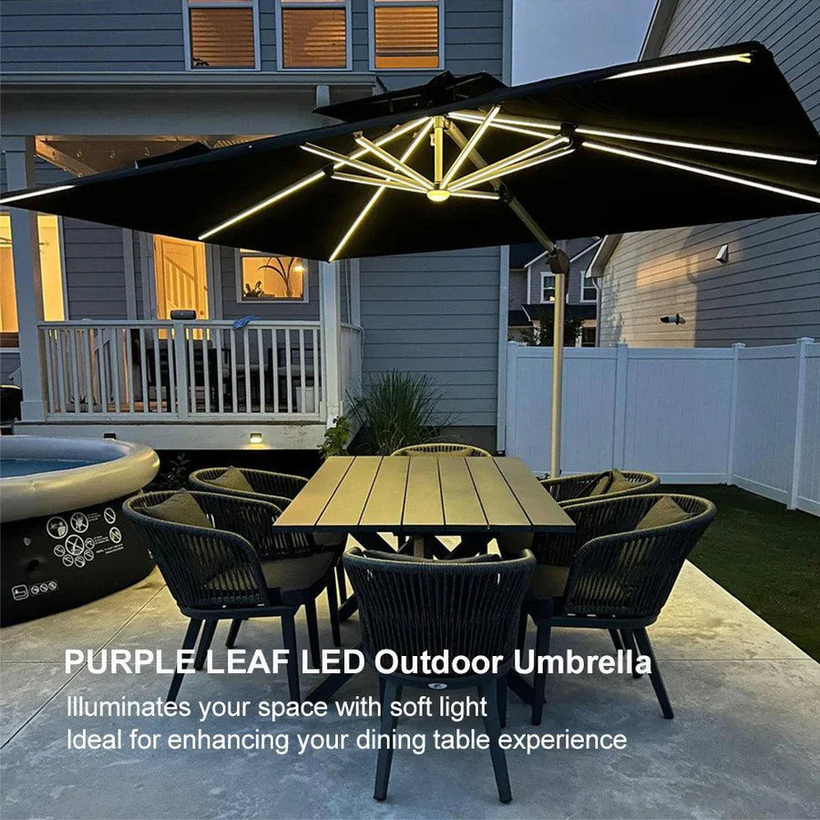 PURPLE LEAF Double Top Rectangle Outdoor LED Parasol