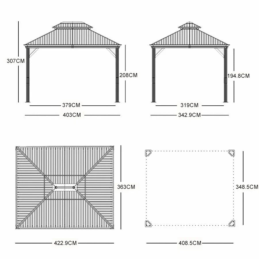 PURPLE LEAF Luxury Patio Gazebo for Backyard Upgraded Heavy Duty Galvanized Steel Roof Enhanced Stability and Premium Curtains