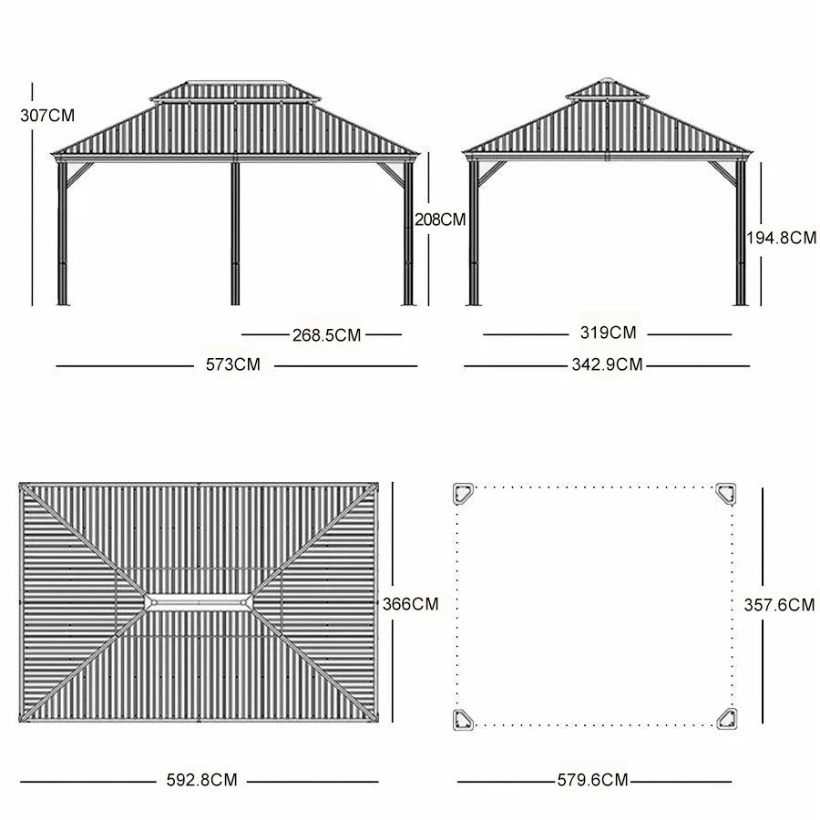 PURPLE LEAF Luxury Patio Gazebo for Backyard Upgraded Heavy Duty Galvanized Steel Roof Enhanced Stability and Premium Curtains