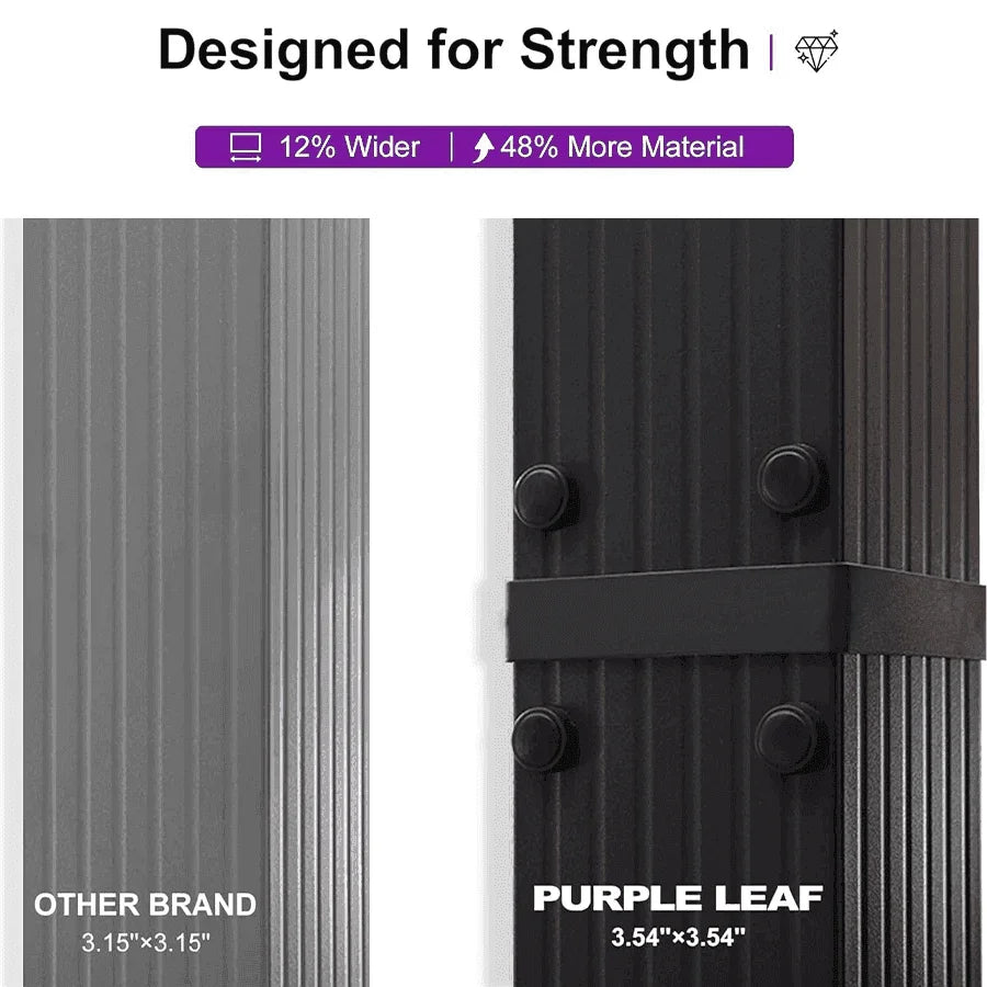 PURPLE LEAF Outdoor Retractable Pergola with Sun Shade Canopy Patio Aluminum Pergola for Garden