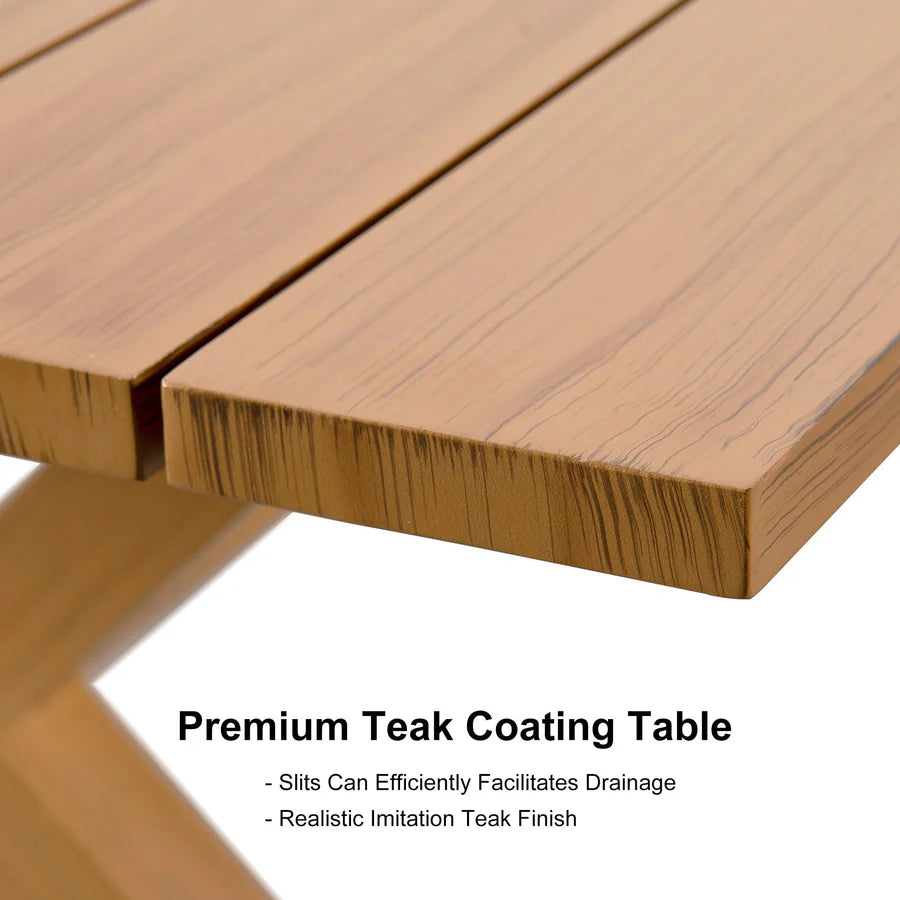 PURPLE LEAF Patio Dining Set for Garden Deck Wicker Table and Chairs Set