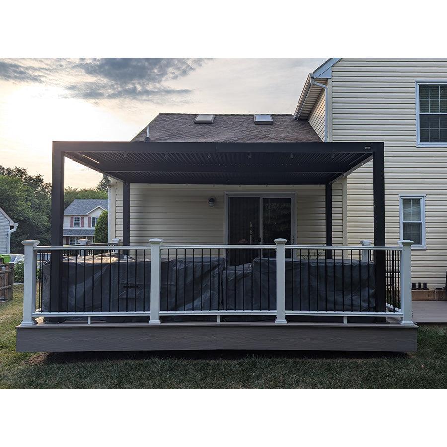 PURPLE LEAF Louvered Pergola Outdoor Aluminum Pergola with Adjustable Roof for Deck Backyard Garden Hardtop Gazebo