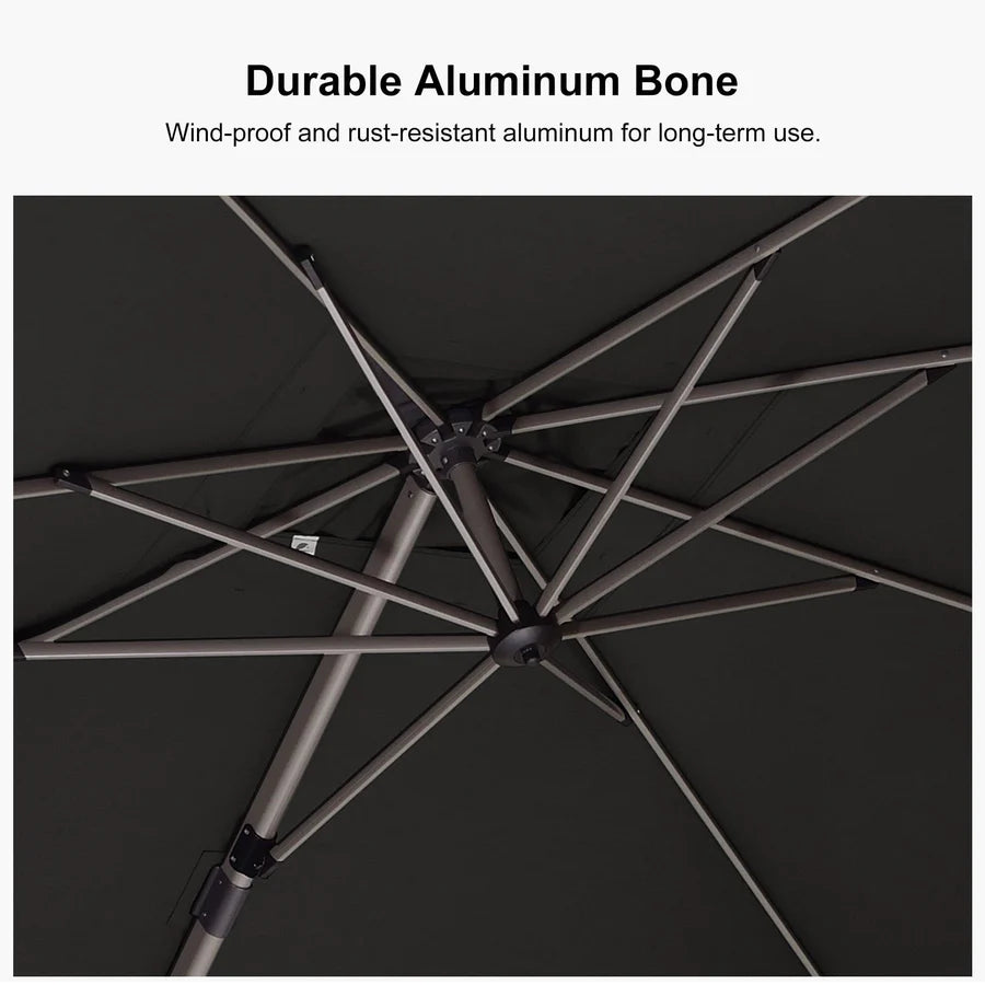 PURPLE LEAF Deluxe Aluminium Outdoor Patio Umbrella Square Cantilever Umbrellas
