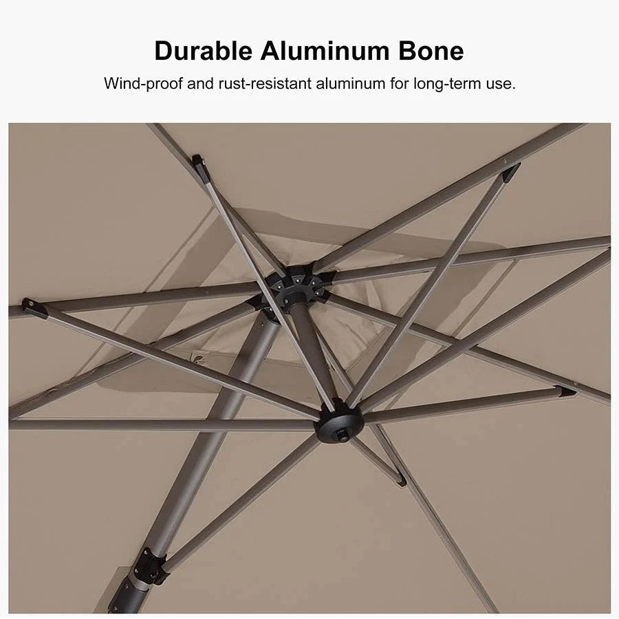 PURPLE LEAF Deluxe Aluminium Outdoor Patio Umbrella Square Cantilever Umbrellas